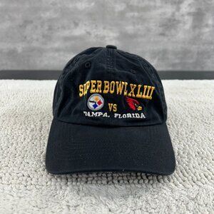 Y2K PITTSBURGH STEELERS SUPER BOWL XLIII STRAP BACK HAT OSFA DAD CAP EMBROIDERED